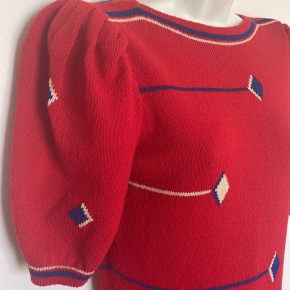 ADOLFO NEW YORK Vintage Knit geo patterned dress - Picture 3 of 9